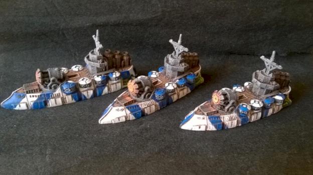 Toulon class armoured cruisers (Dystopian Wars) by Messerkopf