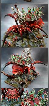 Arachnarok Spider with Forest Goblin Spider Shrine by Painted By-g