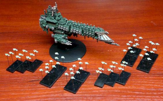 Imperial Emperor Class Battleship with Imperial Attack Crafts by sparrowhawk2k