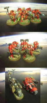 Blood Angels-Terminator Squad, chaplain on bike and attack bike by izzy_40k_painting