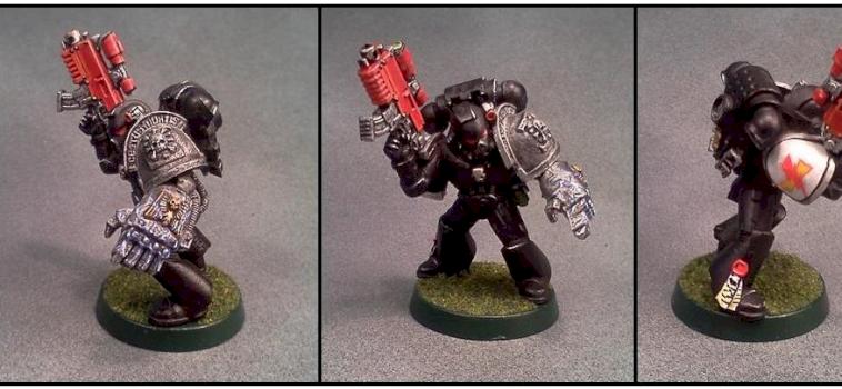 Deathwatch Kill Team Space Marines w/Bolter and Power Fist by Lou Rollins