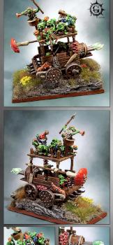 Snotling Pump Wagon with Out-rigga and Giant Explodin' Spores by Painted By-g