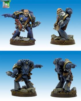 Ultramarine veteran sergeant Romario by Alxin