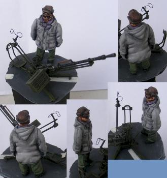 The Dear Leader inspecting heavy machine gun, 1/35 by Freddy H2