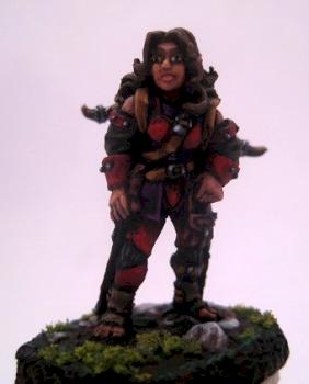 Elia Shadowfeet, Female Halfling Thief (02676) by Amby Dextrous