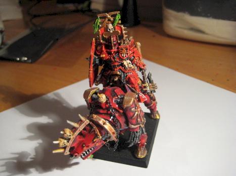 Khorne Lord on Juggernaught by kermorvan