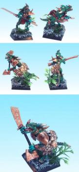 Converted Lizardmen Saurus ScarVeteran armed with Great Weap by Purc