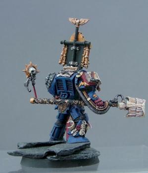 Crimson Fist Terminator Librarian- Back view. by Blacktemplar3624