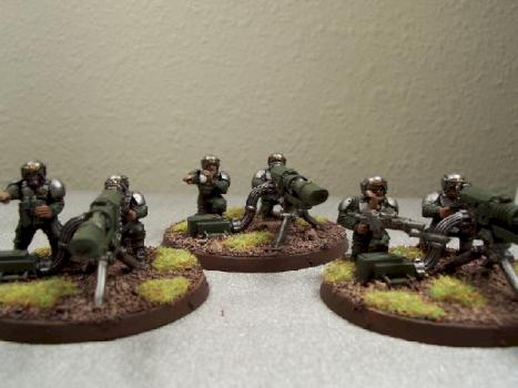 cadian lascannon squad by munkeyjoepaints