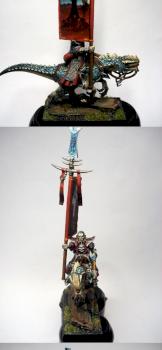 Converted Dark Elf Cold One Knight Standard Bearer by Dumbledore