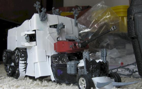 unpainted, scratch-built battlewagon by glomscient