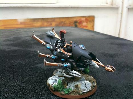 Altanasar Craftworld Autarch on jetbike by krommeldar