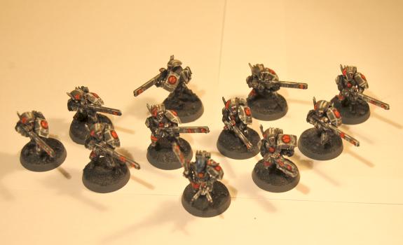 Tau Fire Warrior Squad by Monkkeystew