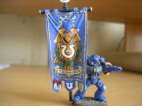 Ultramarines' command squad banner bearer by cassius war veteran