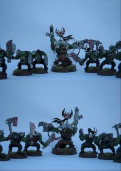 ork warboss with some boyz by overloaded