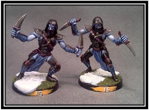 Blood Bowl Dark Elf Assassins by Lou Rollins