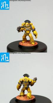 Imperial Fists Sergeant with power fist by HooY