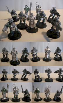 Imperial Guard Company Command Squad with Carapace / Plate Armor (unpainted) by Grimshak