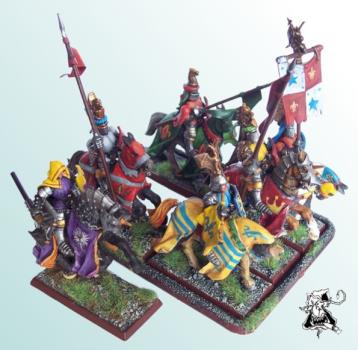 Bretonnian Knights regiment and Hero by Purc