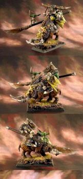 Orc warboss on boar with BSB by czlowiek.morze