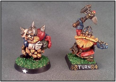 Blood Bowl Dwarf Star Player and Coach by Lou Rollins