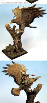 wood elf lord on great eagle by Robacek