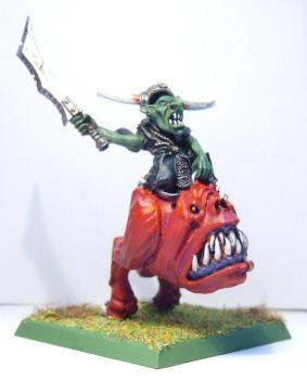 NIGHT GOBLIN BOSS ON GIANT SQUIG by capt mannering