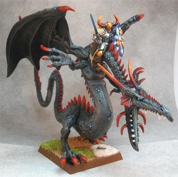 Chaos Lord On Black Dragon by fortress miniatures