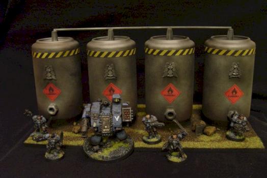 Warhammer 40k 11 piece studio painted Fuel Depot by Stiff Neck Studio