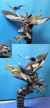 High elves prince on griffon new base and retouches by axia