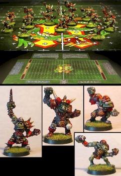 Blood bowl orcs with custom field by James by Wappellious