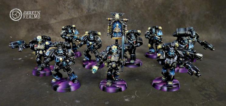 Space Marines Blood Raven themed Legion of the Damned squad by Awaken Realms