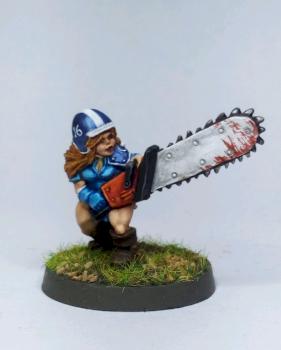 Dwarf girl with chainsaw by chaos spawn