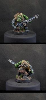 Ork with heavy weapons by Shawn R. L.