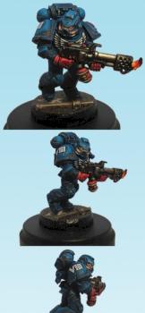 Crimson Fist Space Marine (Flamer) by peteh