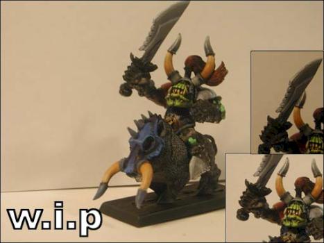 w.i.p orc warboss...first try at steel nmm by Olov