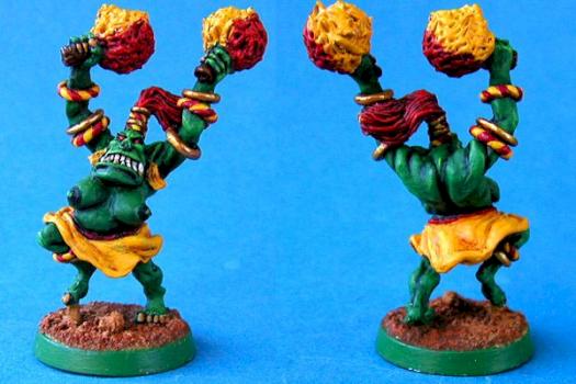 Blood Bowl converted orc Cheerleader by traveller