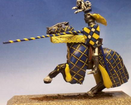 Blue/yellow Tournament Knight by StillLifeMiniatures