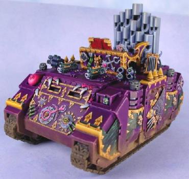 Slaanesh Command Rhino with Warp Amp by Commander Y