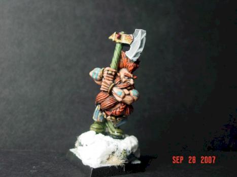 a dwarf mini painting for a contest by Bjorn firewolf