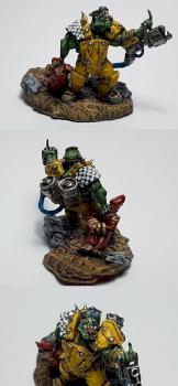 Warhammer 40k Orc Nob with captured Imperial Commissar by Moff