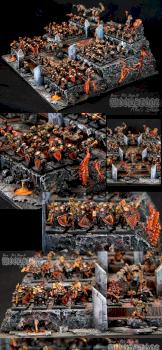 Chaos Dwarfs on scratch built Ziggourat by Woodstone