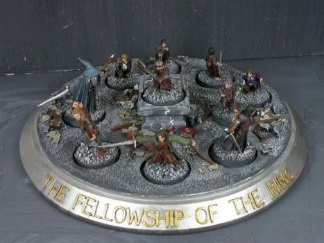 lord of the rings fellowship with base by darkrealm miniatures