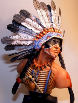 Red indian bust by Prockape1