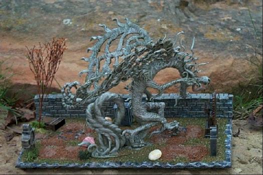 ghost dragon in graveyard by whitewind