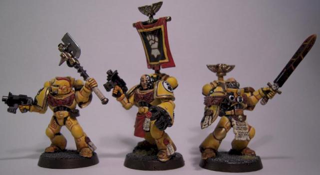 Imperial Fists Second Company Command Squad (first three) by BobaHat