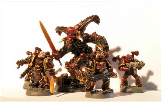 Daemon Prince and Chaos Space Marines (Word Bearers) by Miglo