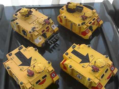 Imperial Fist Rhinos and Razorbacks by Mr.Flibble