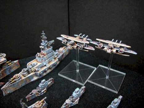 Dystopian Wars Italian Fleet - Battleship, Frigates and Bombers by AndyT