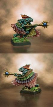 Lizardmen Skink Priest with Feathered Cloak by -Marta-